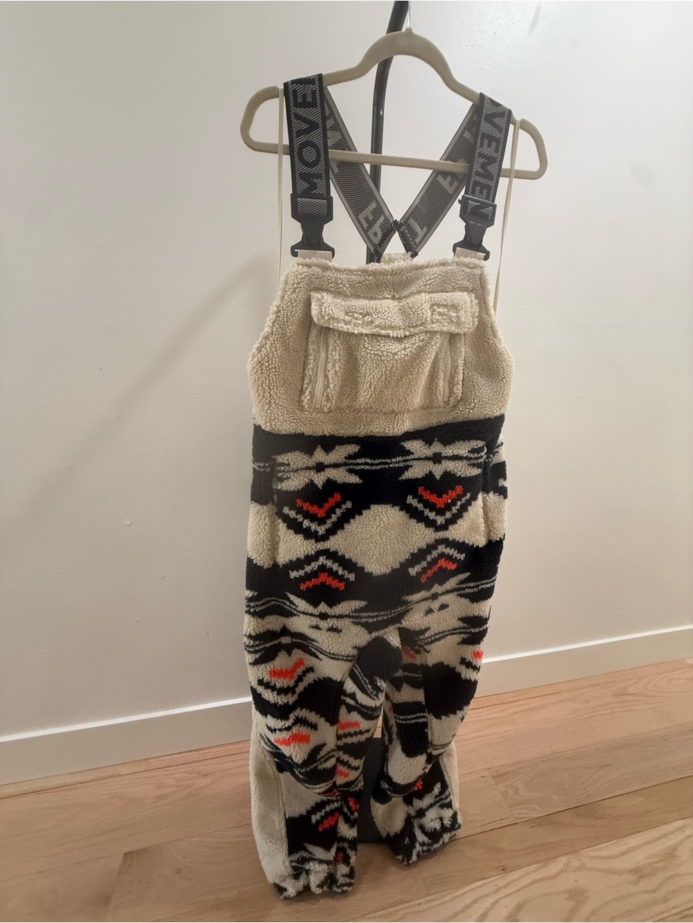 NWT Free People Movement Fair Isle Fleece Overalls – Size Small